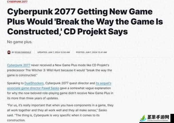 2077 任务总监谈游戏首发糟糕：背后原因剖析